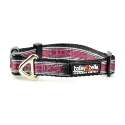 Adjustable Pink Squares Dog Collar