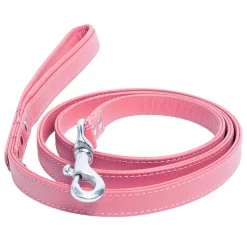 Alpine Dog Leash Leather 72in - Bubblegum Pink
