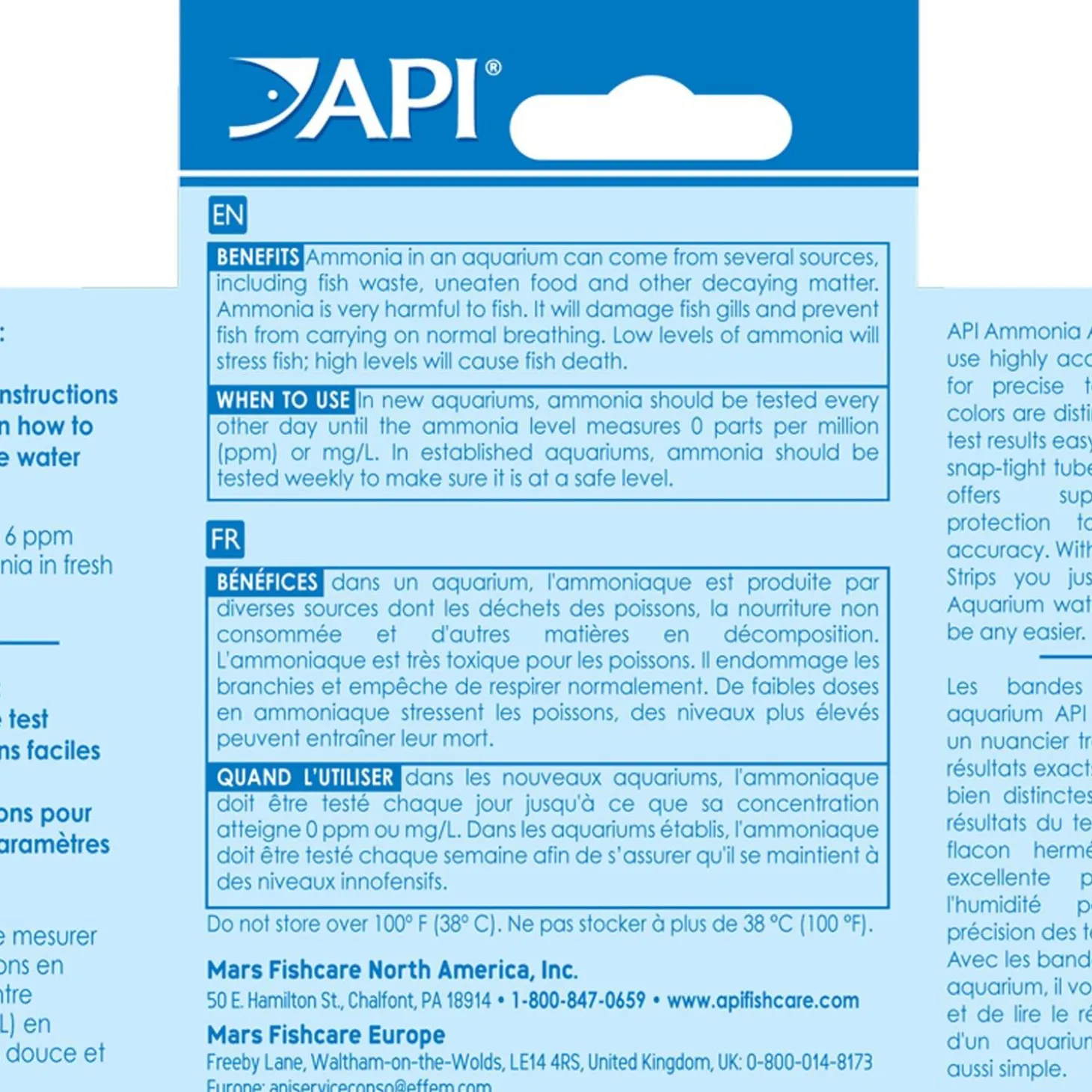 Ammonia Test Strips for Freshwater and Saltwater Aquariums