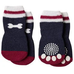 Bone Bow Navy Socks