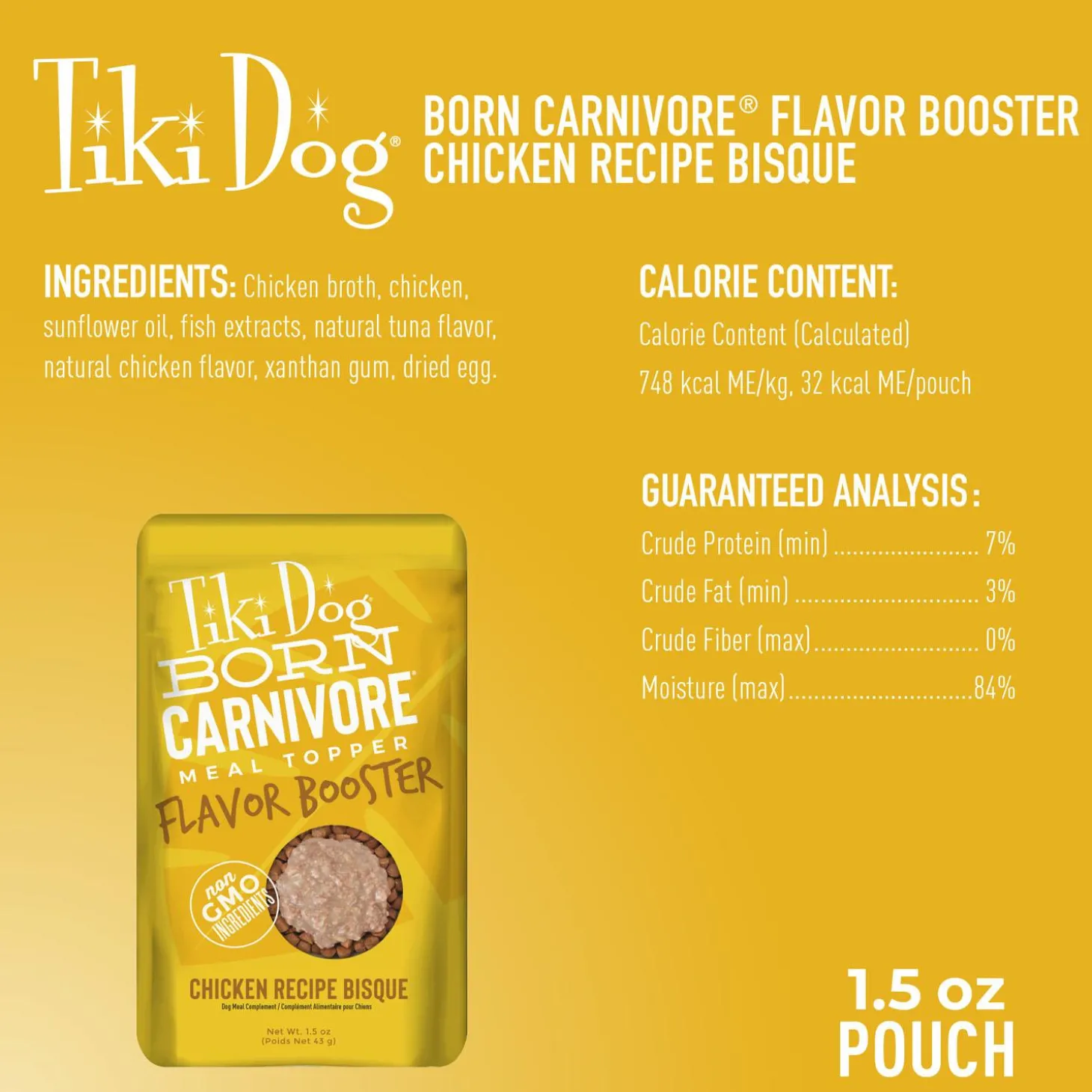 Born Carnivore Flavour Booster Chicken Recipe Bisque Dog Food Topper