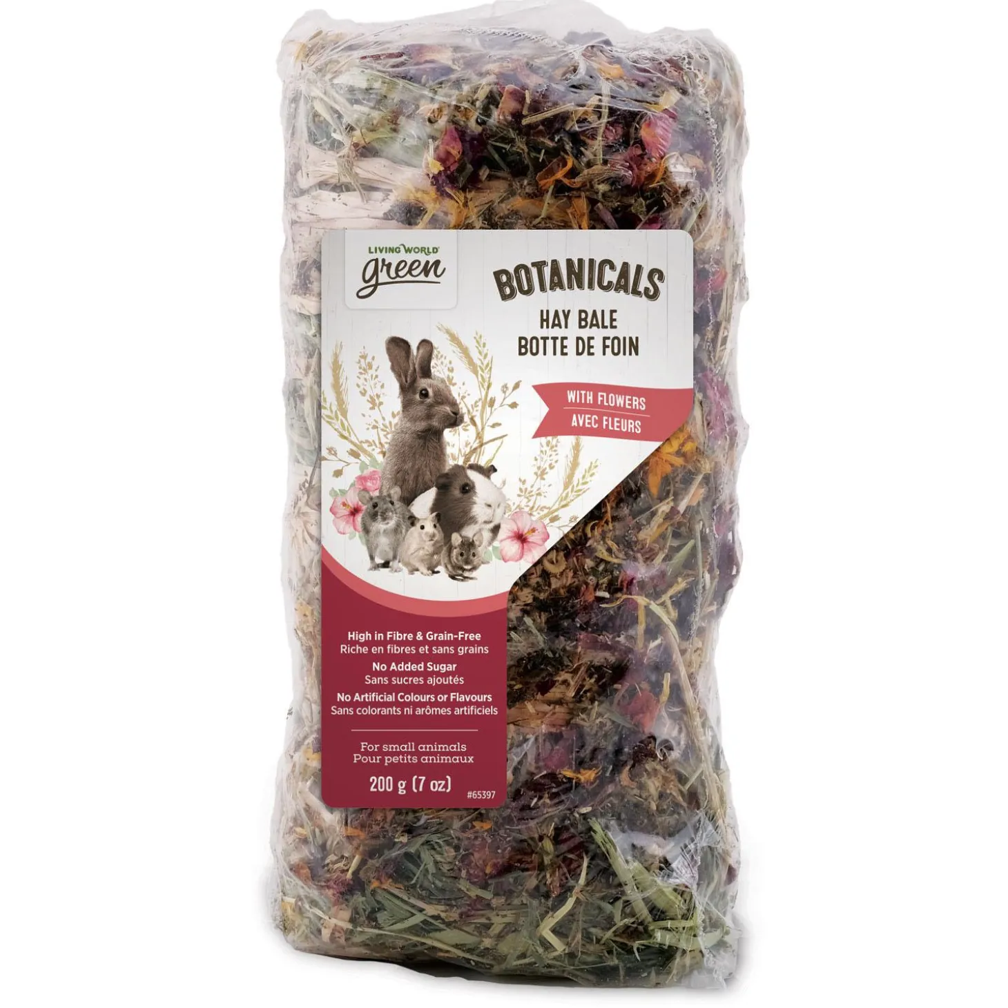Botanicals Hay Bale with Flowers for Small Animals