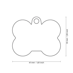 Chrome Bone with Black Rubber ID Tag
