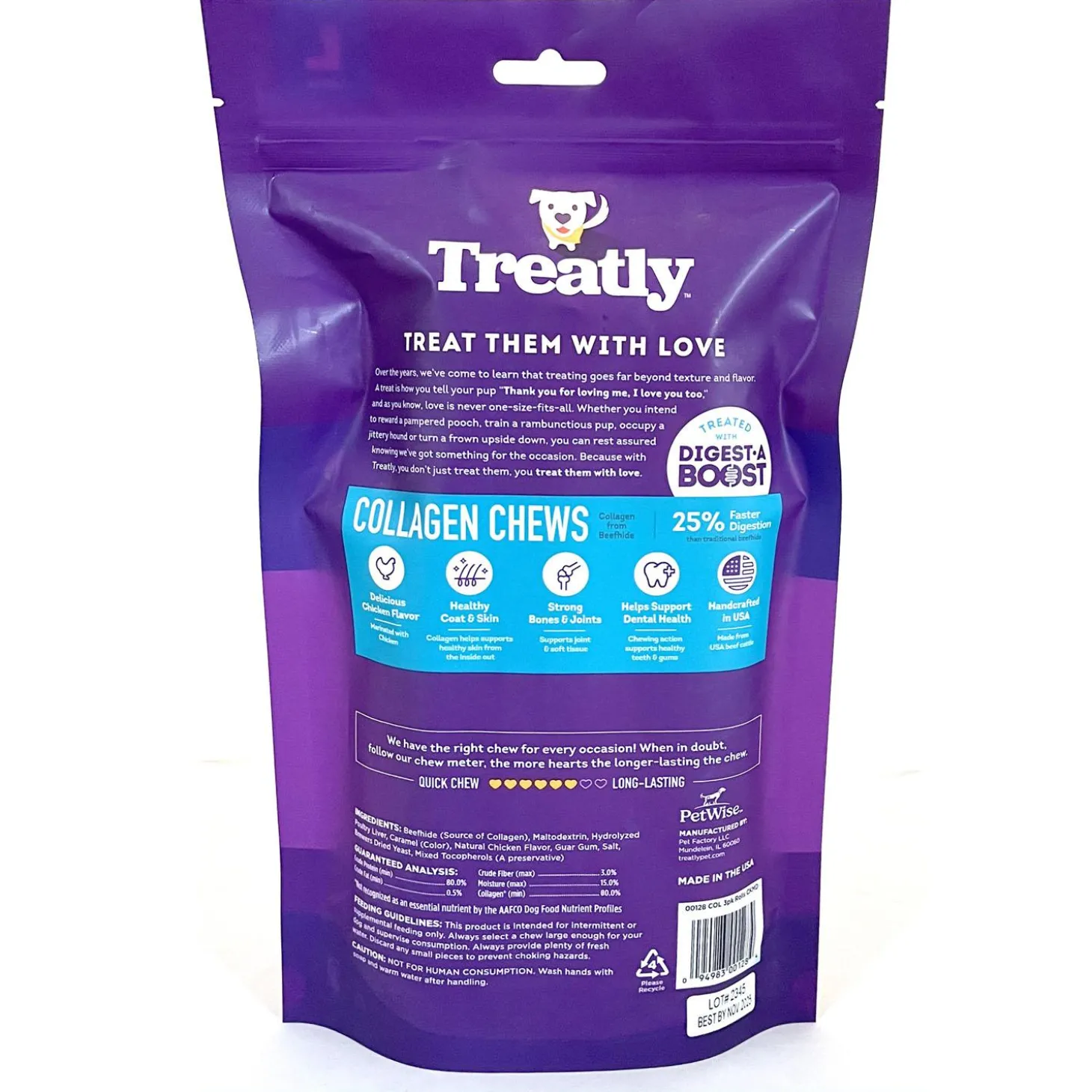 Collagen Chews Chicken Marinade Rolls Large Dog Treats