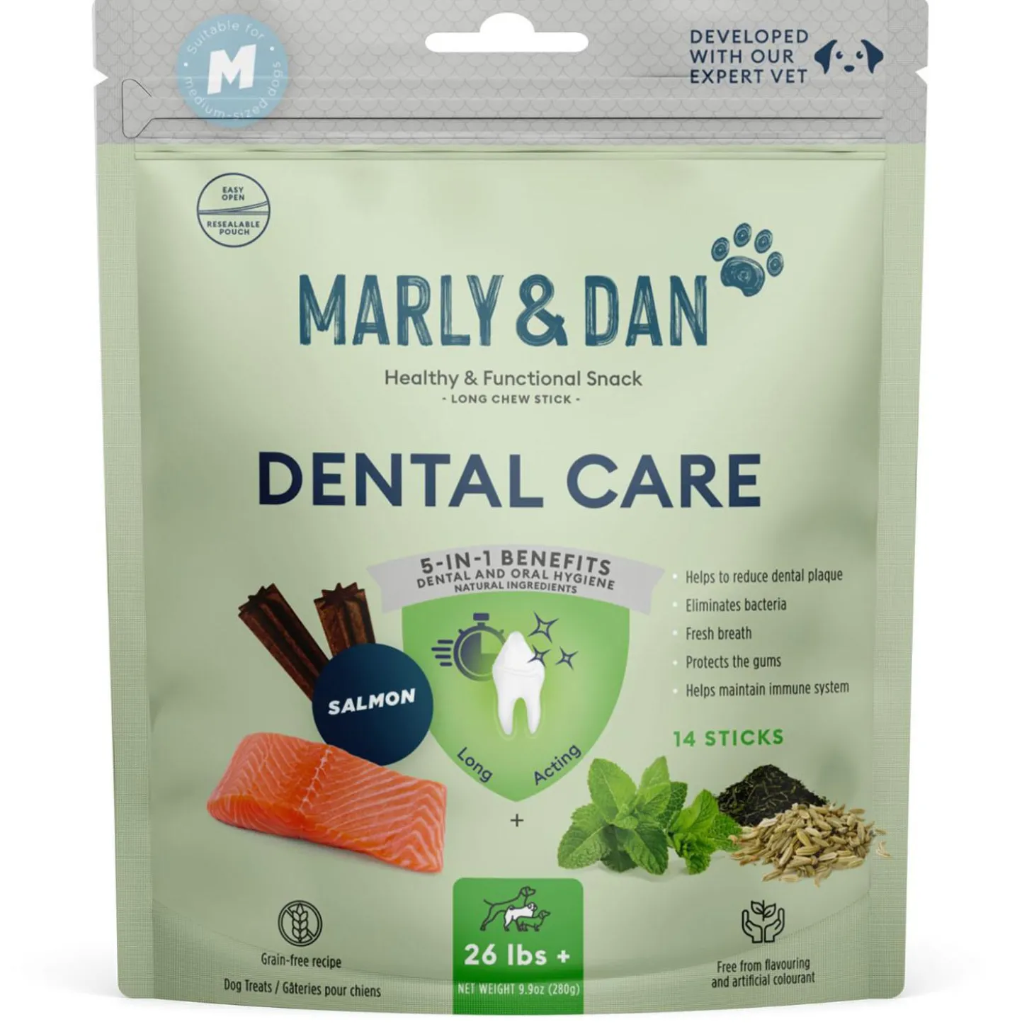 Dental Care Salmon Sticks Medium-Large Dog Treats