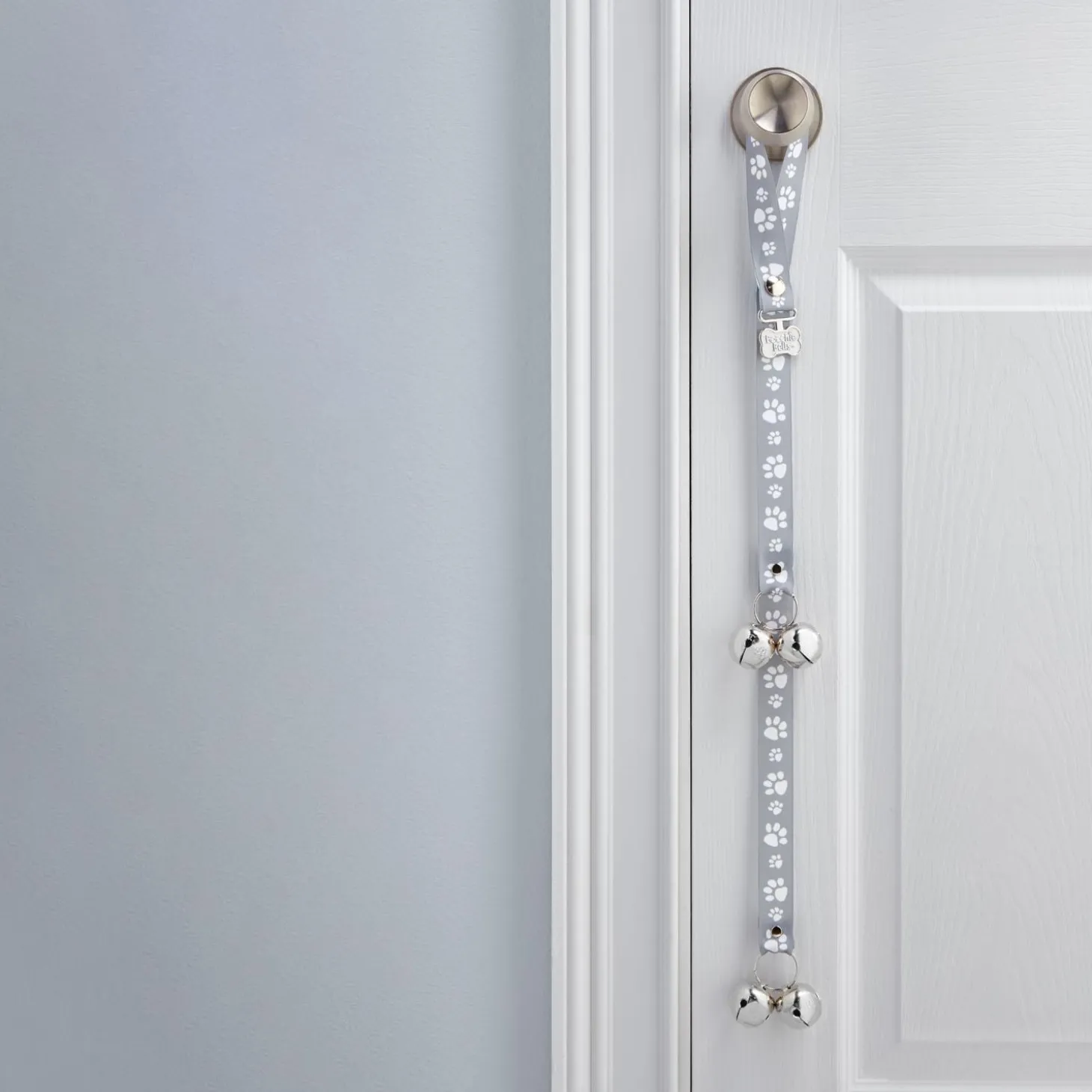 Dog Potty Training Doorbell Gray Pawprint Design