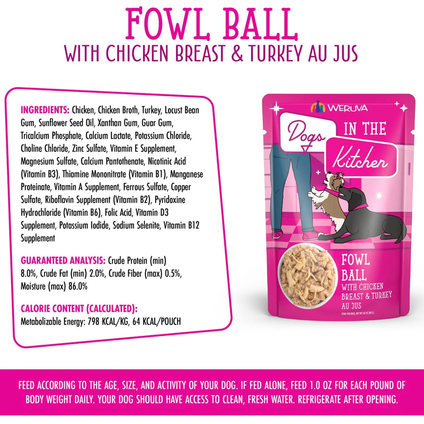 Dogs in the Kitchen Fowl Ball with Chicken Breast & Turkey Adult Dog Food