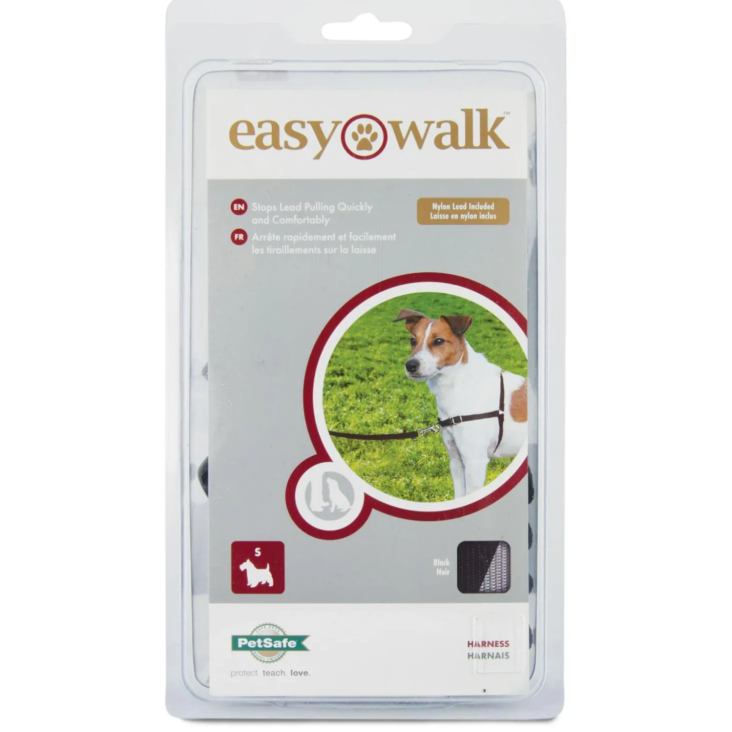 Easy Walk Adjustable Black & Silver Harness