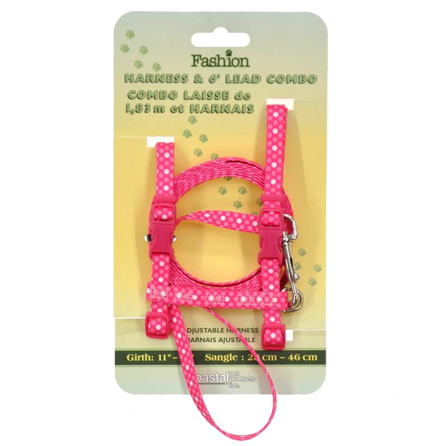 Figure H Fashion Pink Adjustable Cat Harness and Leash Combo