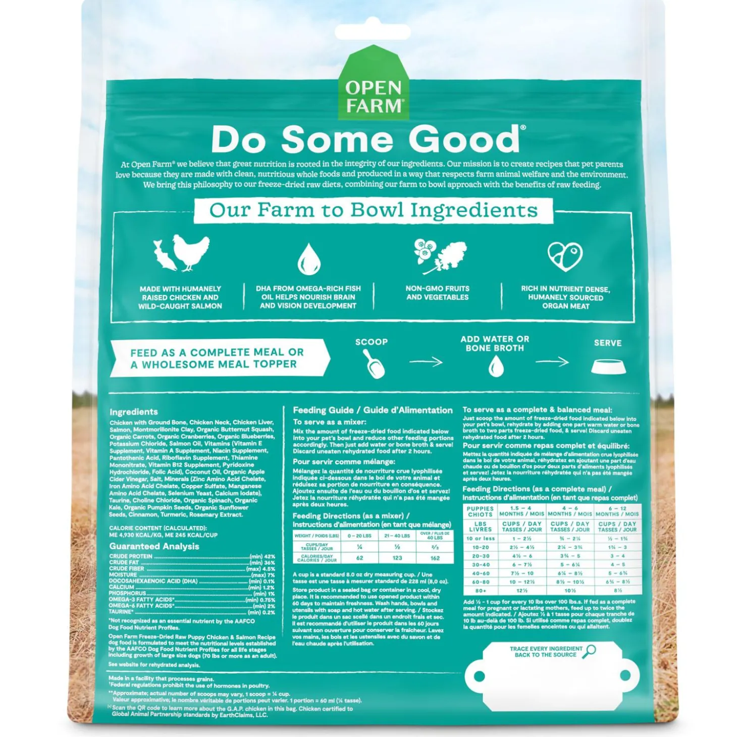Freeze-Dried Raw Chicken & Salmon Recipe Puppy Dog Food