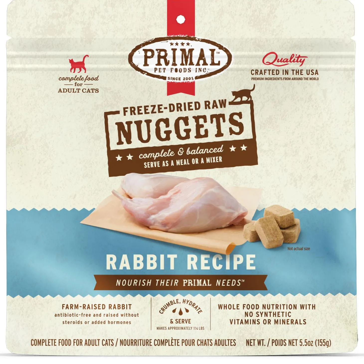 Freeze-Dried Raw Nuggets Rabbit Recipe Adult Cat Food