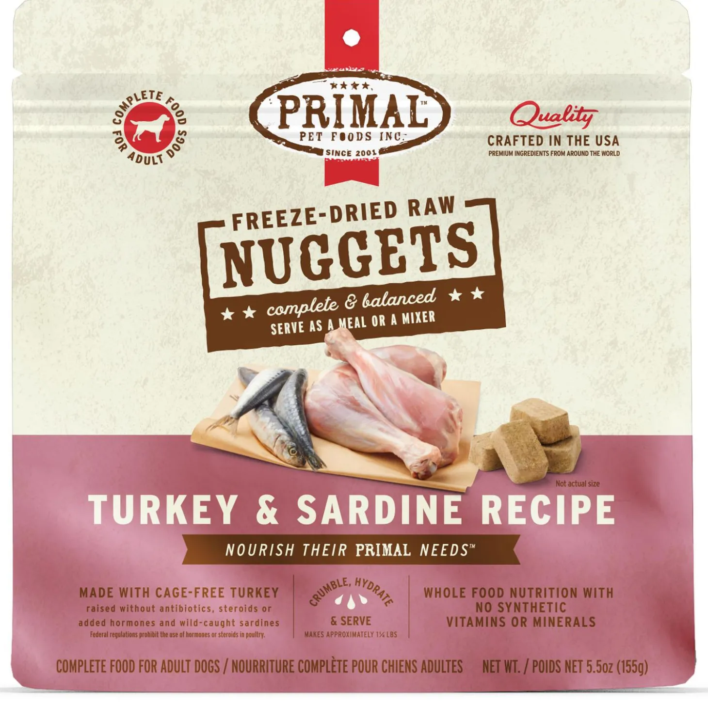 Freeze-Dried Raw Nuggets Turkey & Sardine Recipe Adult Dog Food