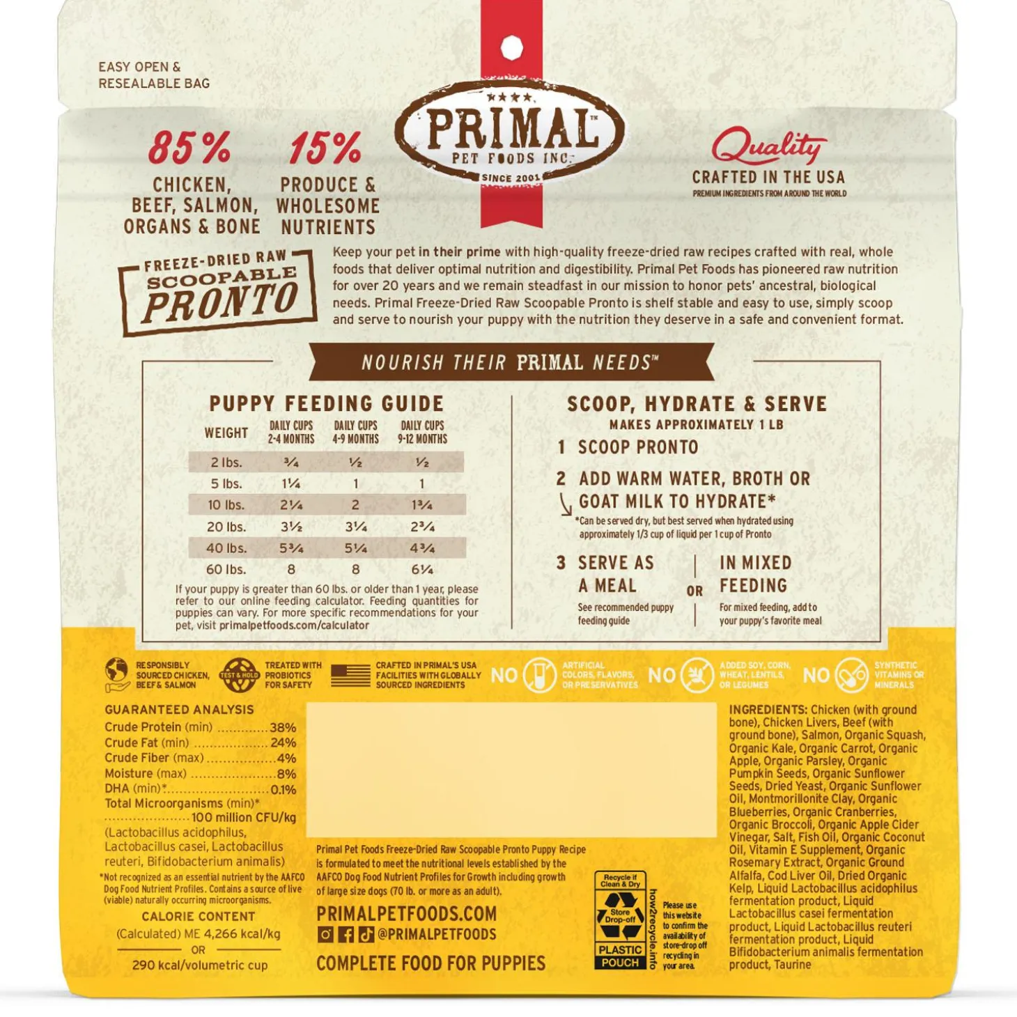 Freeze-Dried Raw Pronto Puppy Recipe Dog Food