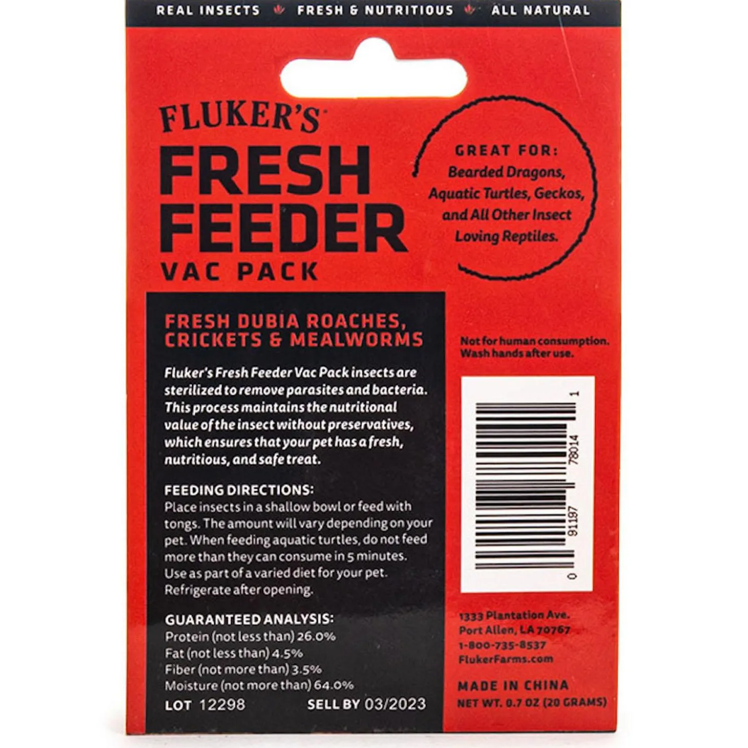 Fresh Feeder Vac Pack Variety Mix Reptile Food