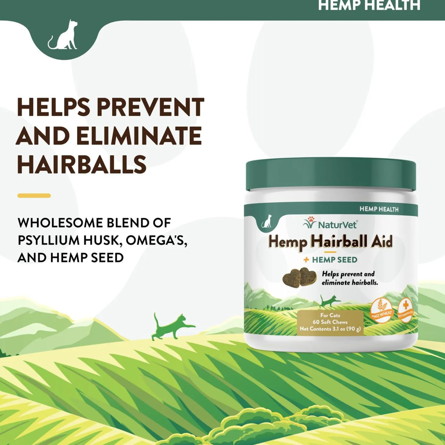 Hemp Hairball Aid Soft Cat Chews