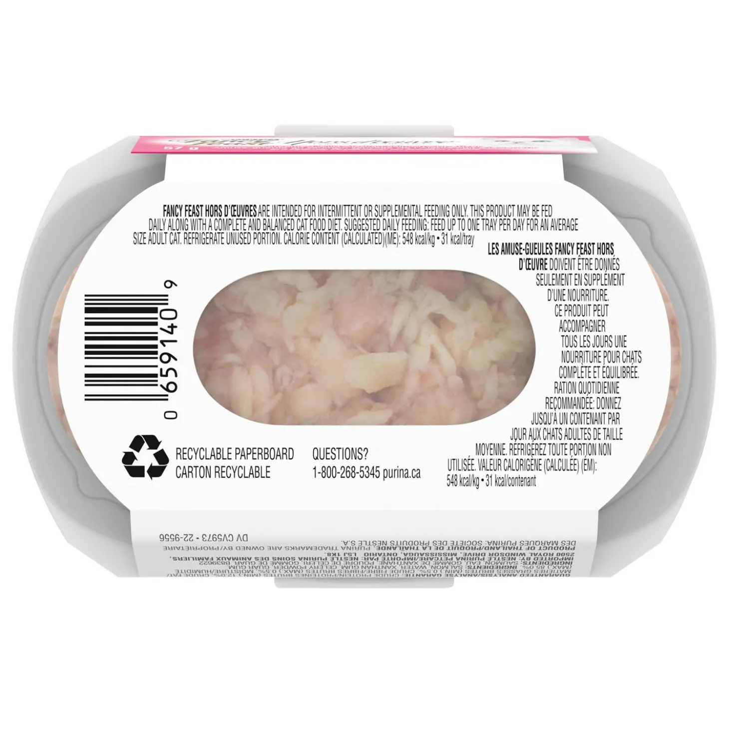 Hors d'Oeuvre Steamed Wild Alaskan Salmon Appetizer Cat Food Topper