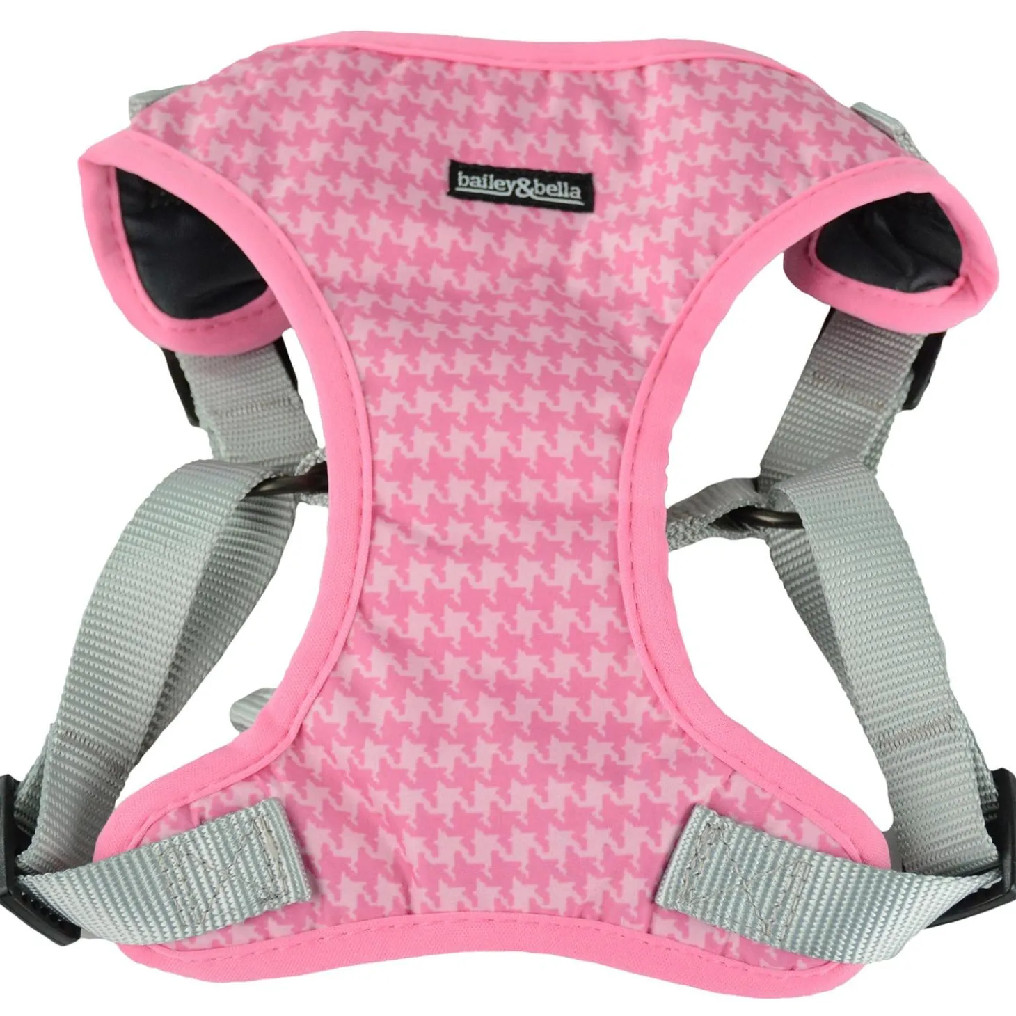 Houndstooth Pink Dog Harness