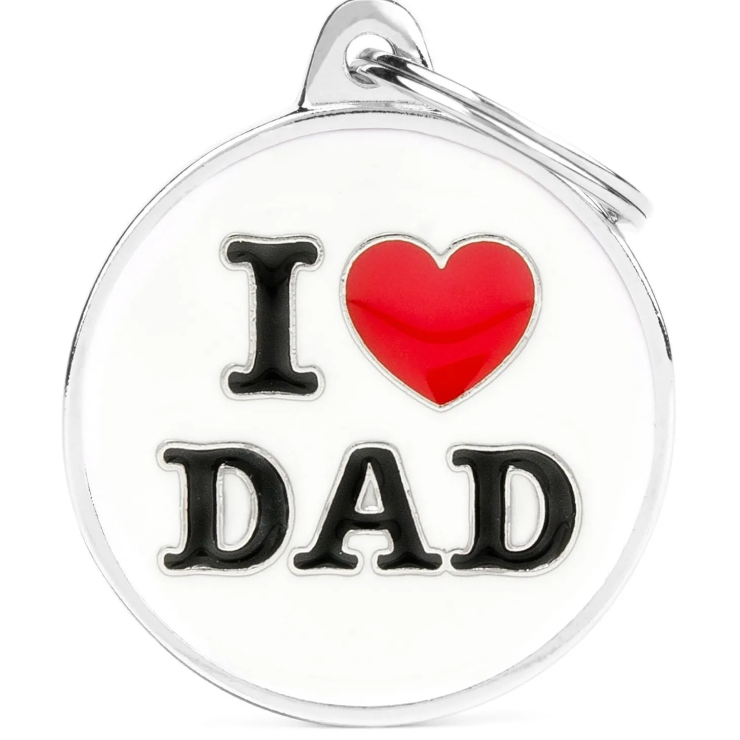 I Love Dad Circle ID Tag