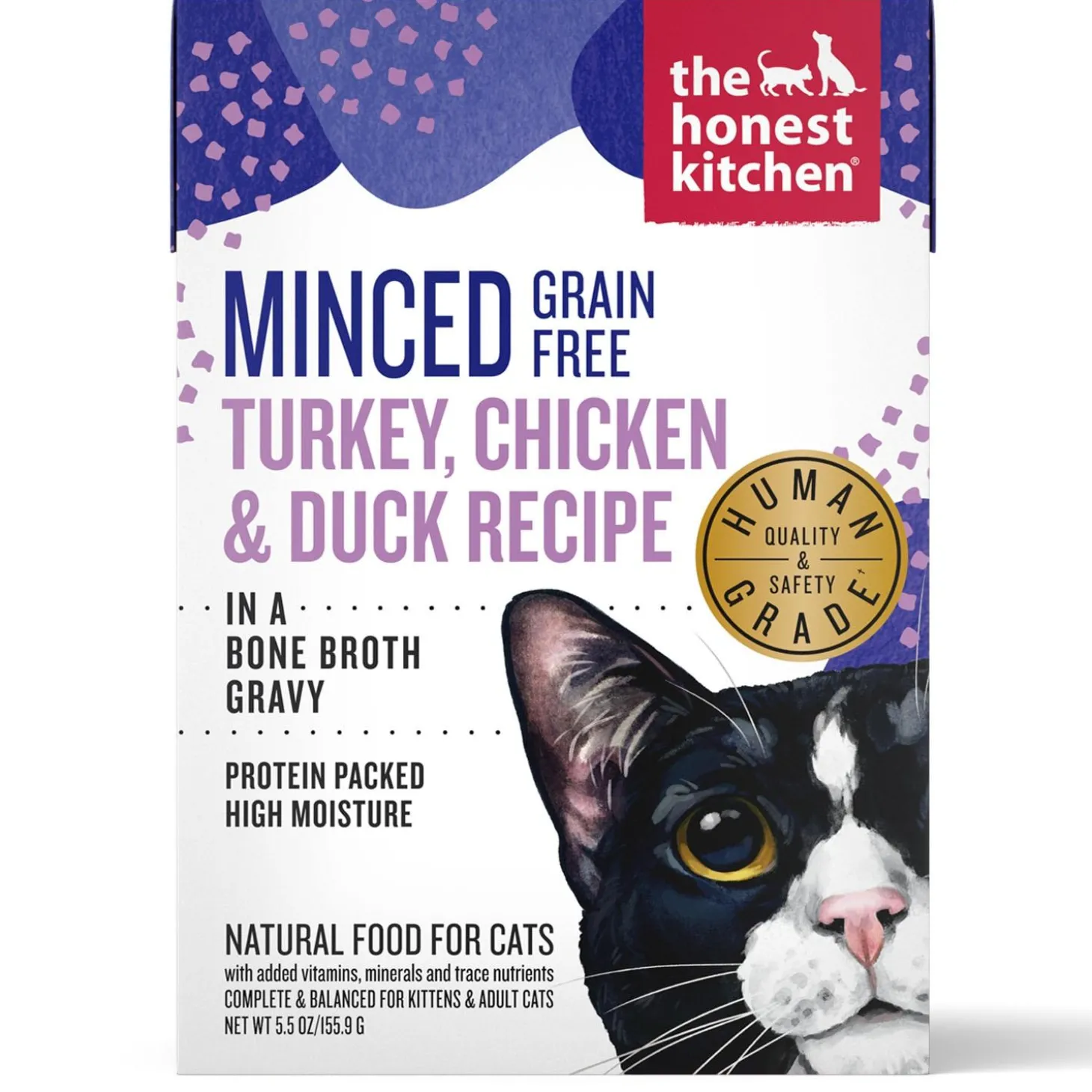 Minced Turkey, Chicken & Duck in Bone Broth Gravy Recipe Cat Food
