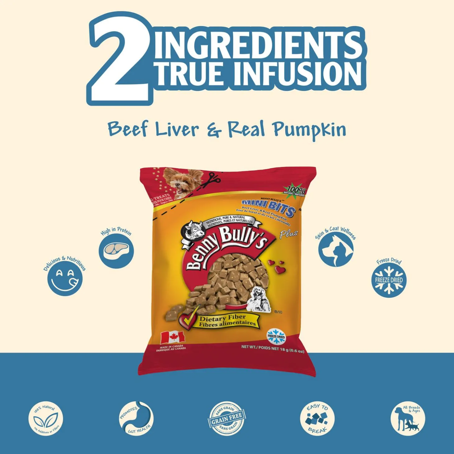 Mini Bits Beef Liver Plus Real Pumpkin Dog Treats