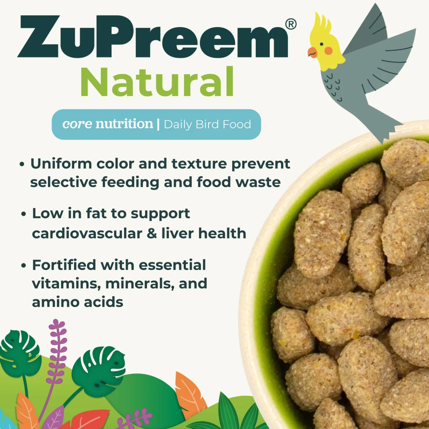 Natural with Added Vitamins, Minerals, Amino Acids Large Bird Food