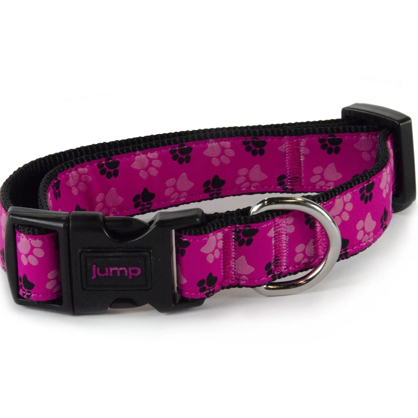 Nylon Adjustable Pink Paw Collar