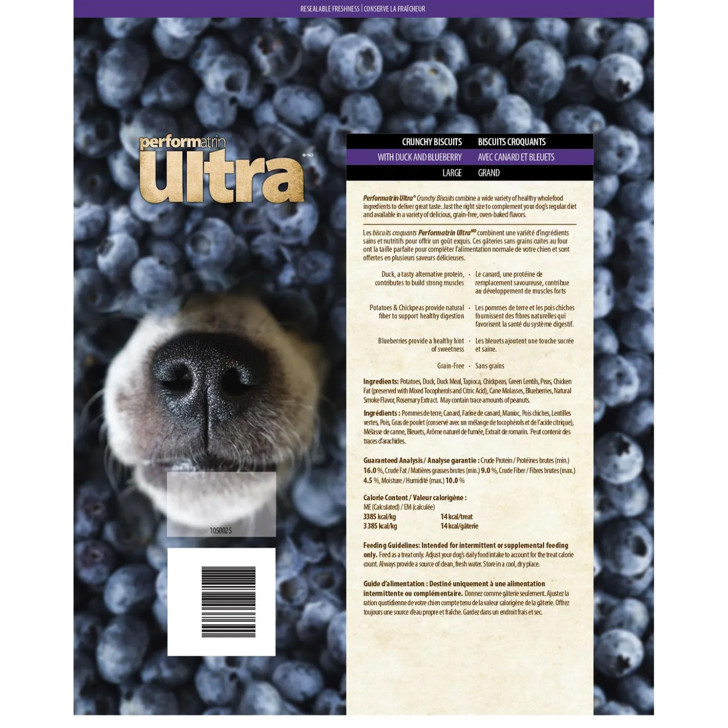Oven Baked Duck & Blueberry Large Dog Treats