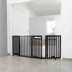 4-Panel Convertible Wooden Pet Gate