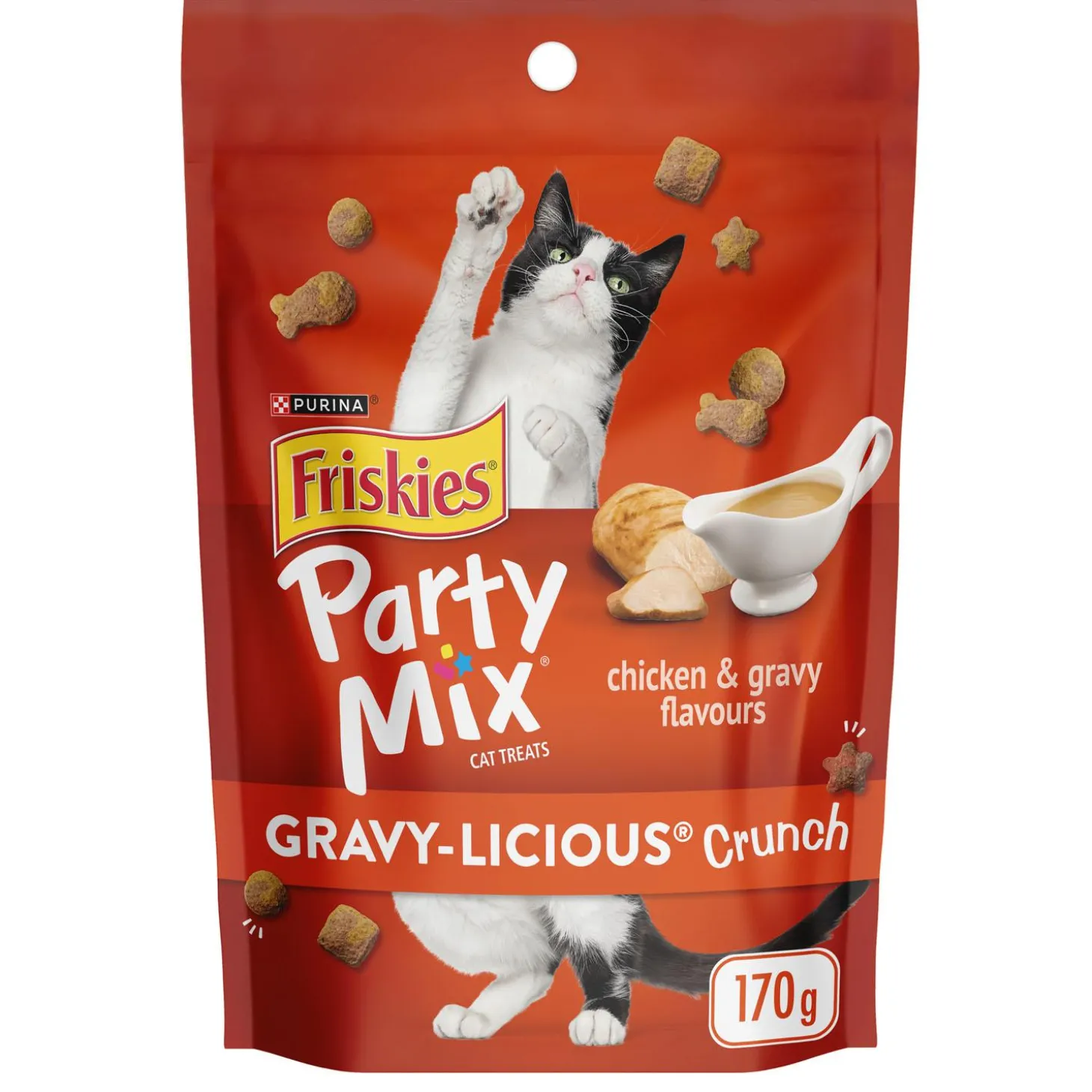 Party Mix Gravy-licious Chicken & Gravy Flavours Crunch Cat Treats