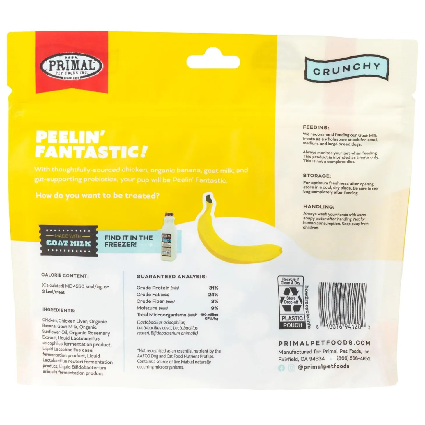 Peelin' Fantastic! Chicken, Banana & Goat Milk Dog Treats