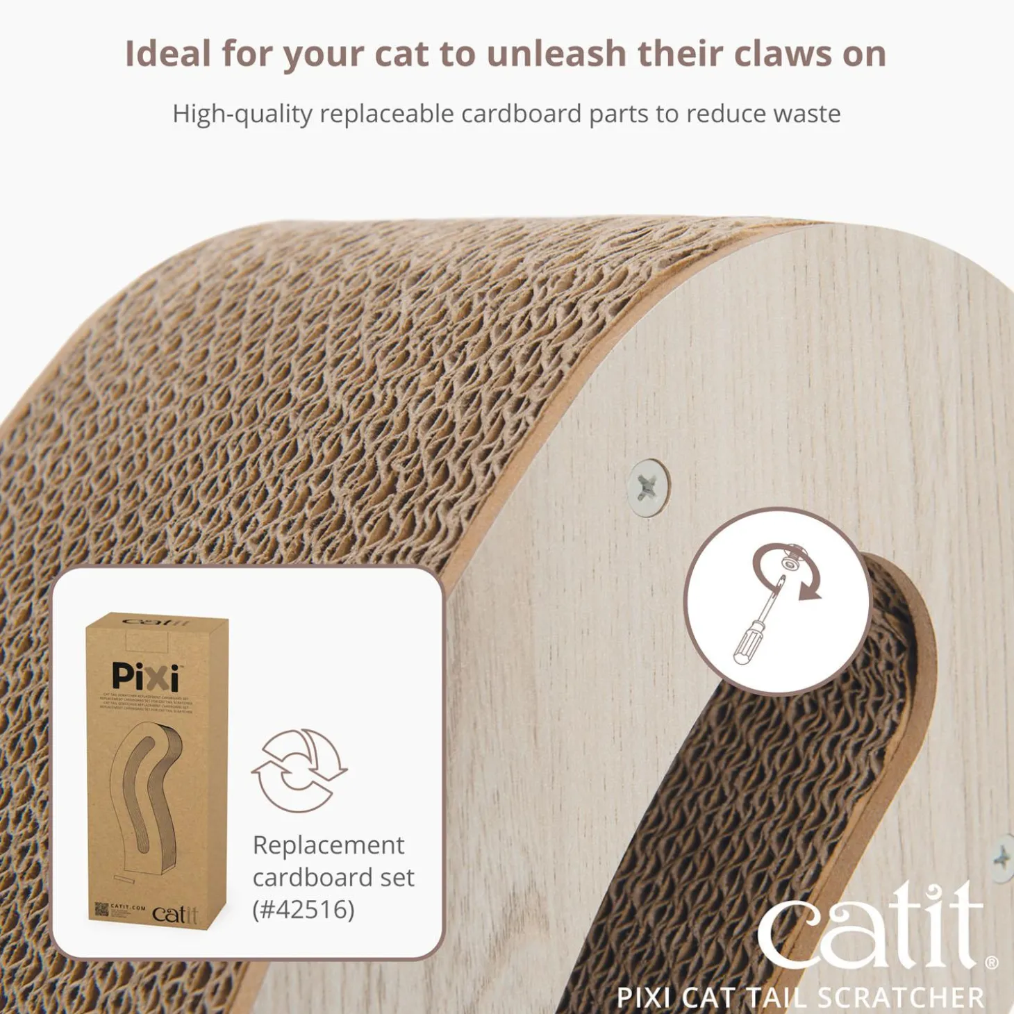 PIXI Cat Tail Scratcher Replacement Cardboard Set