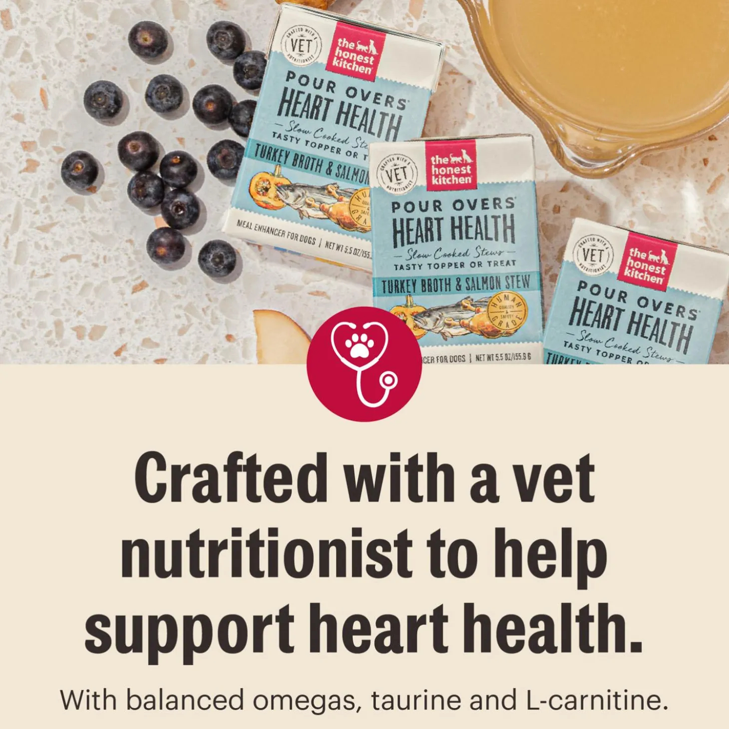 Pour Overs Heart Health Turkey Broth & Salmon Stew Dog Food Topper