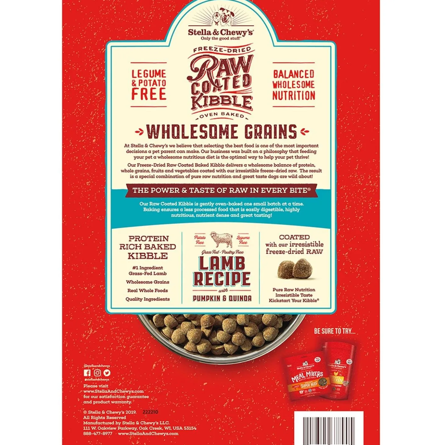 Raw Coated Wholesome Grains Lamb with Pumpkin & Quinoa Recipe Dog Food