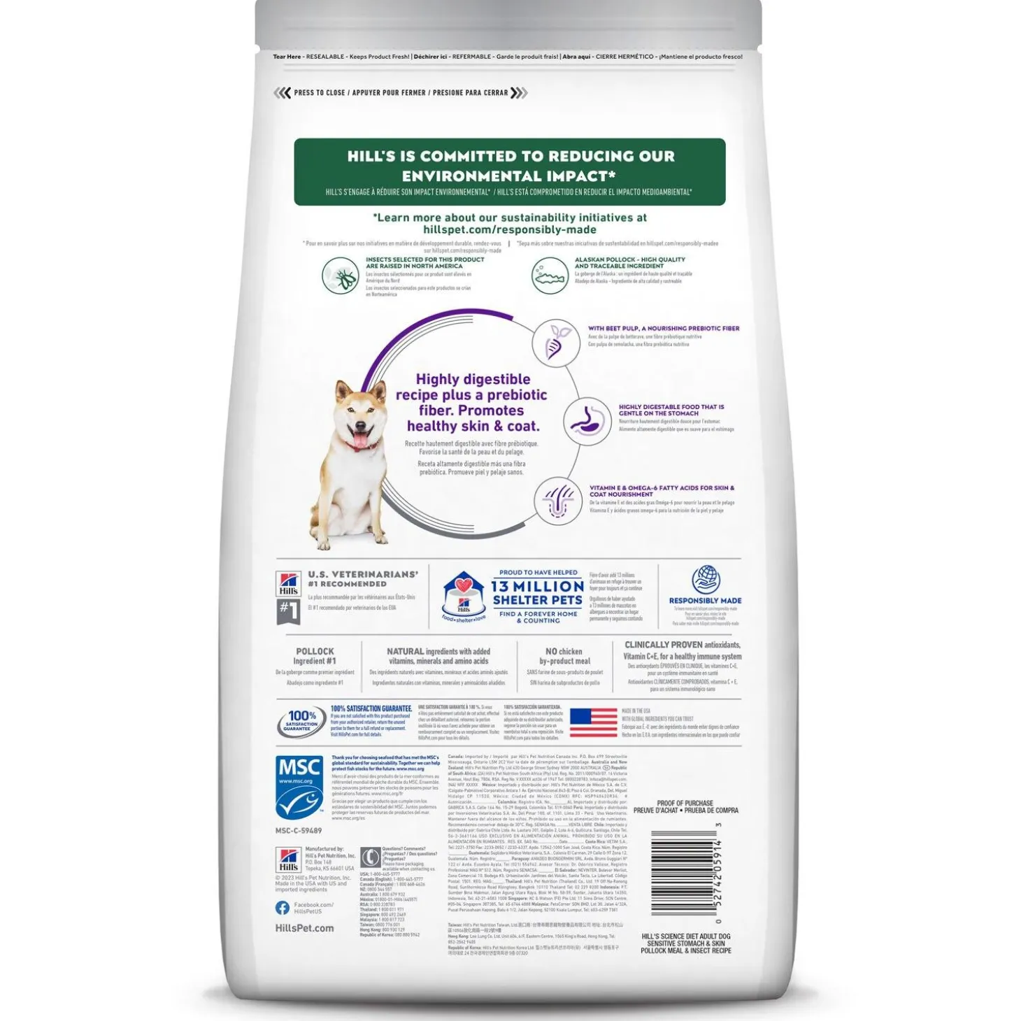 Sensitive Stomach & Skin Wild Caught Alaskan Pollock with Insect Protein Adult Dog Food