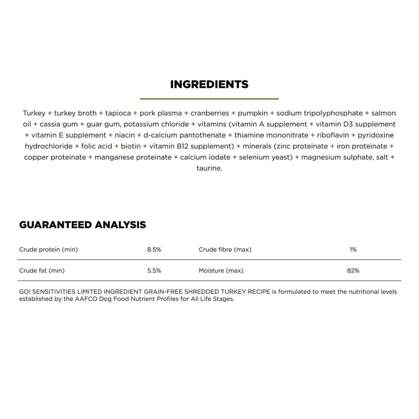 Sensitivities Limited Ingredient Grain-Free Shredded Turkey Recipe Dog Food