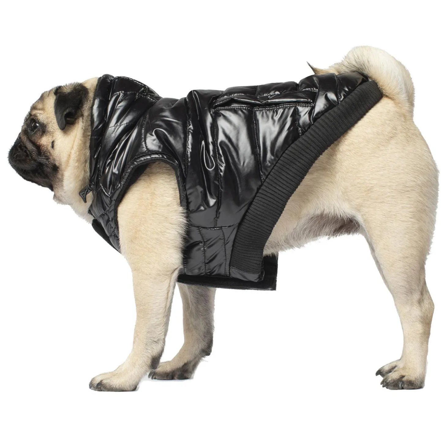 Shiny Black Puffer Vest