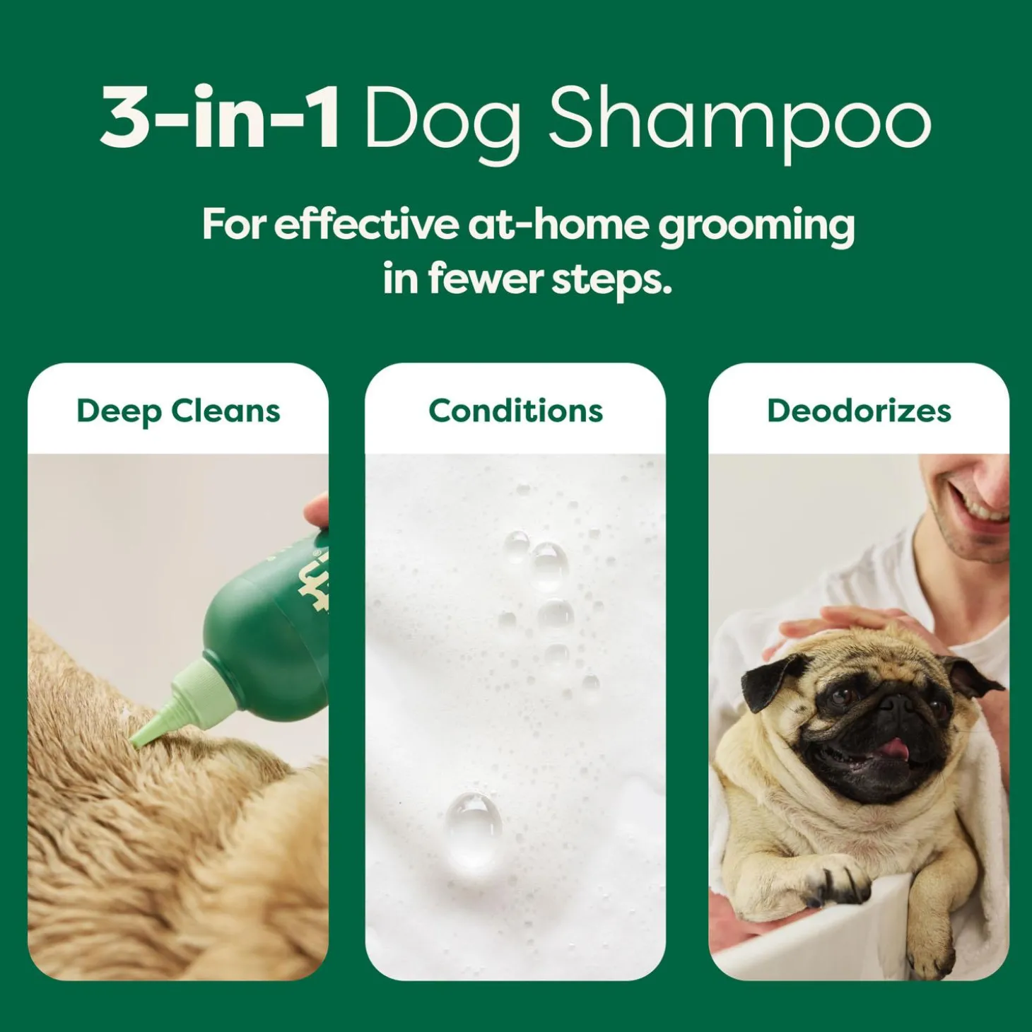 Short Coat 3-in-1 White Tea & Basil Dog Shampoo