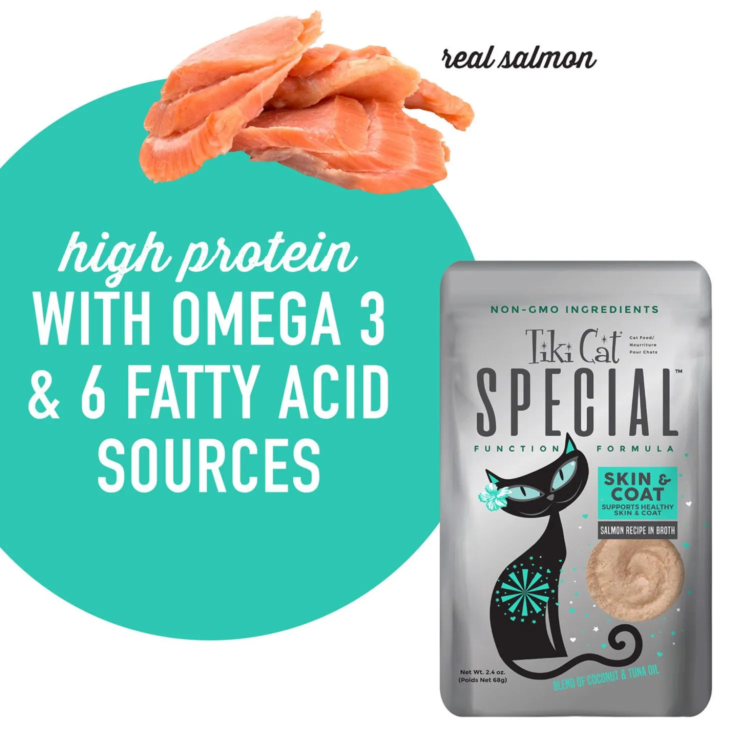 Special Skin & Coat Salmon Recipe in Broth Cat Food
