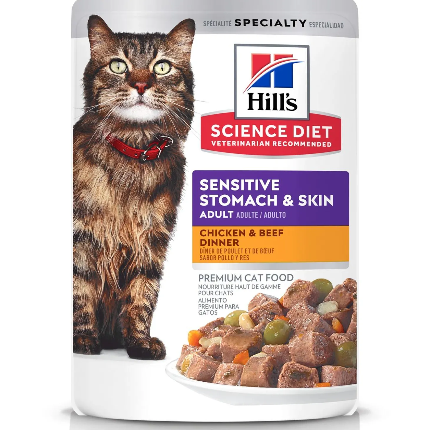 Specialty Sensitive Stomach & Skin Chicken & Beef Dinner Adult Cat Food
