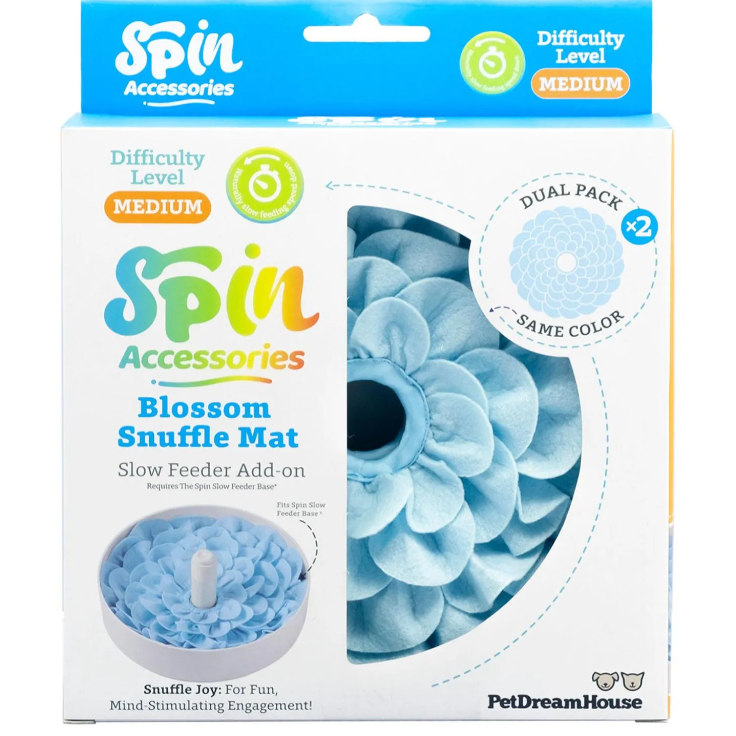 Spin Accessories Medium Level Blue Blossom Snuffle Mat