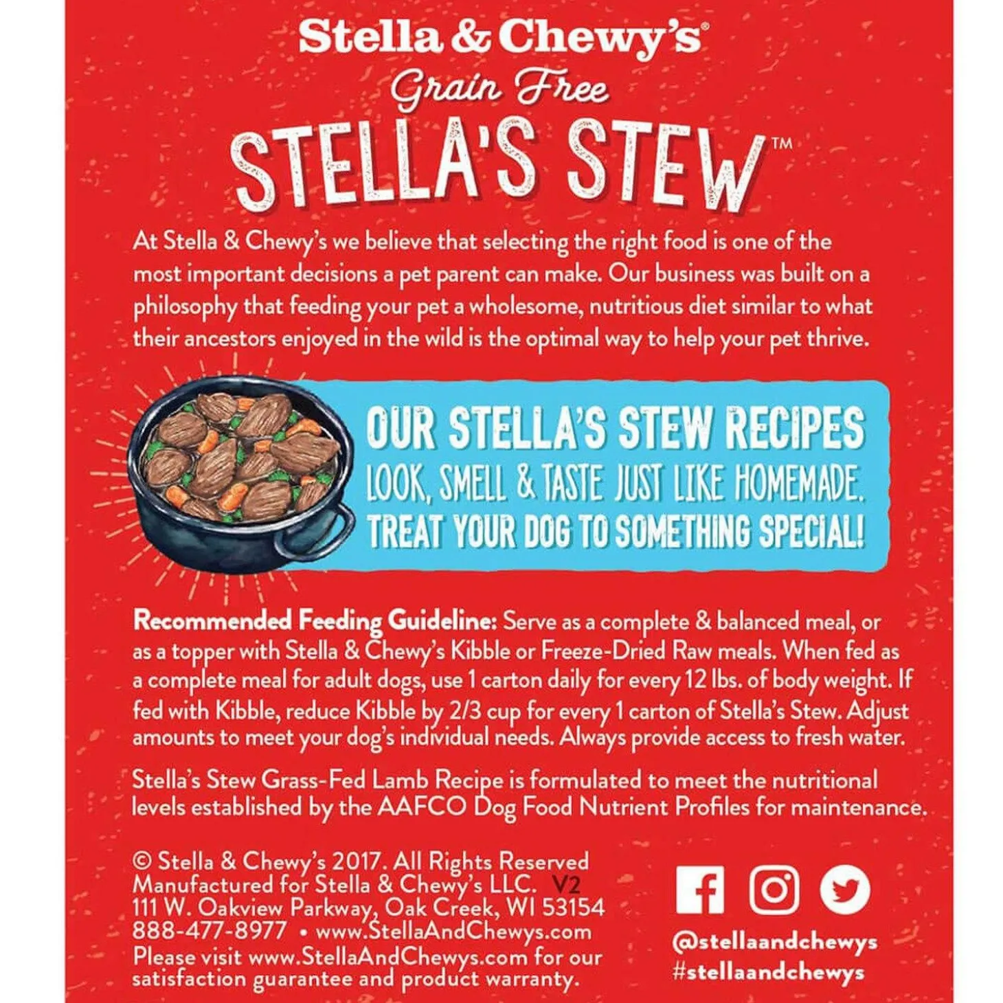 Stella's Stew Grass-Fed Lamb Recipe Dog Food
