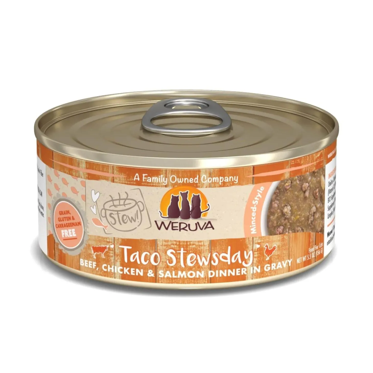 Stew! Taco Stewsday Beef, Chicken & Salmon Dinner Cat Food