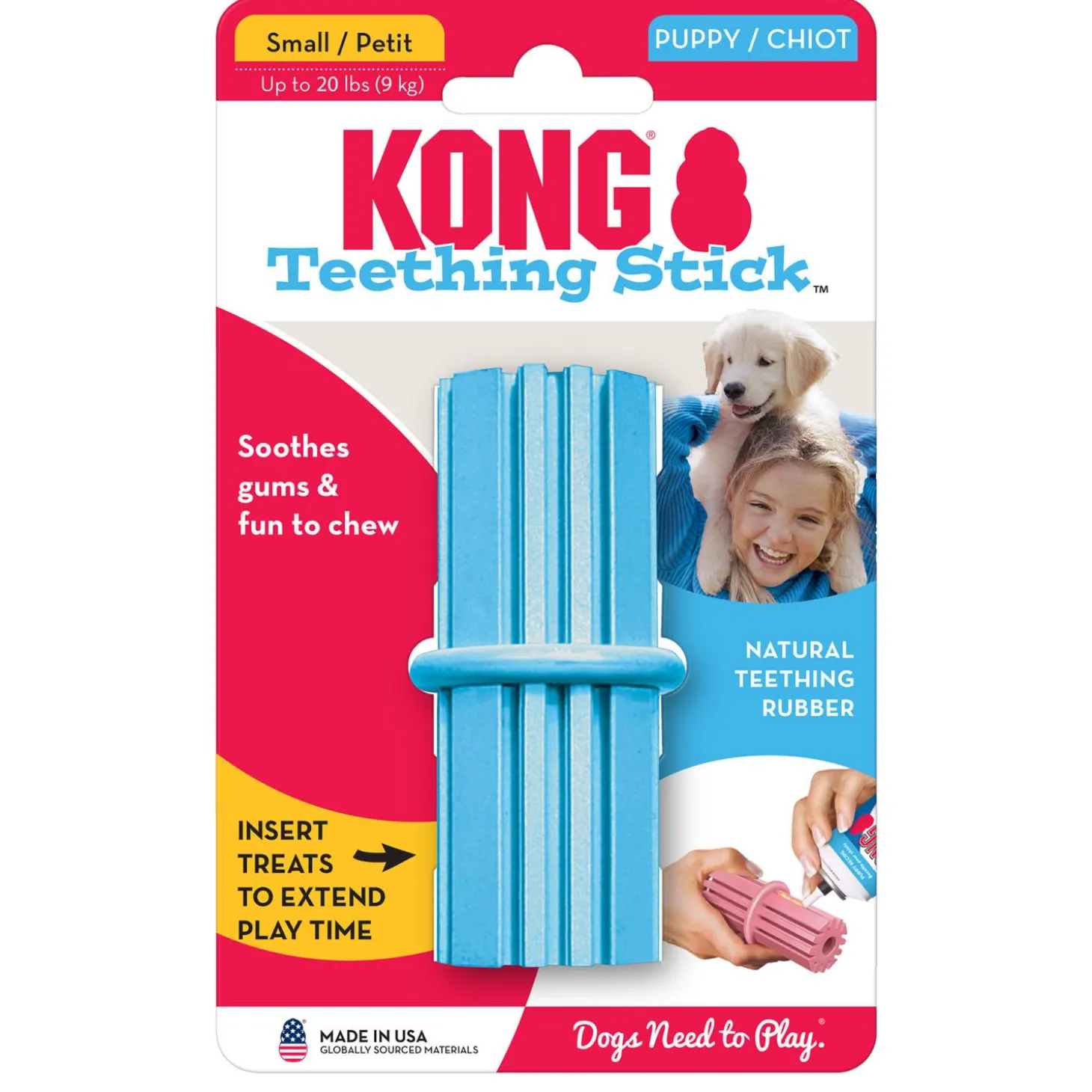 Teething Stick Assorted Colours Puppy Dog Toy