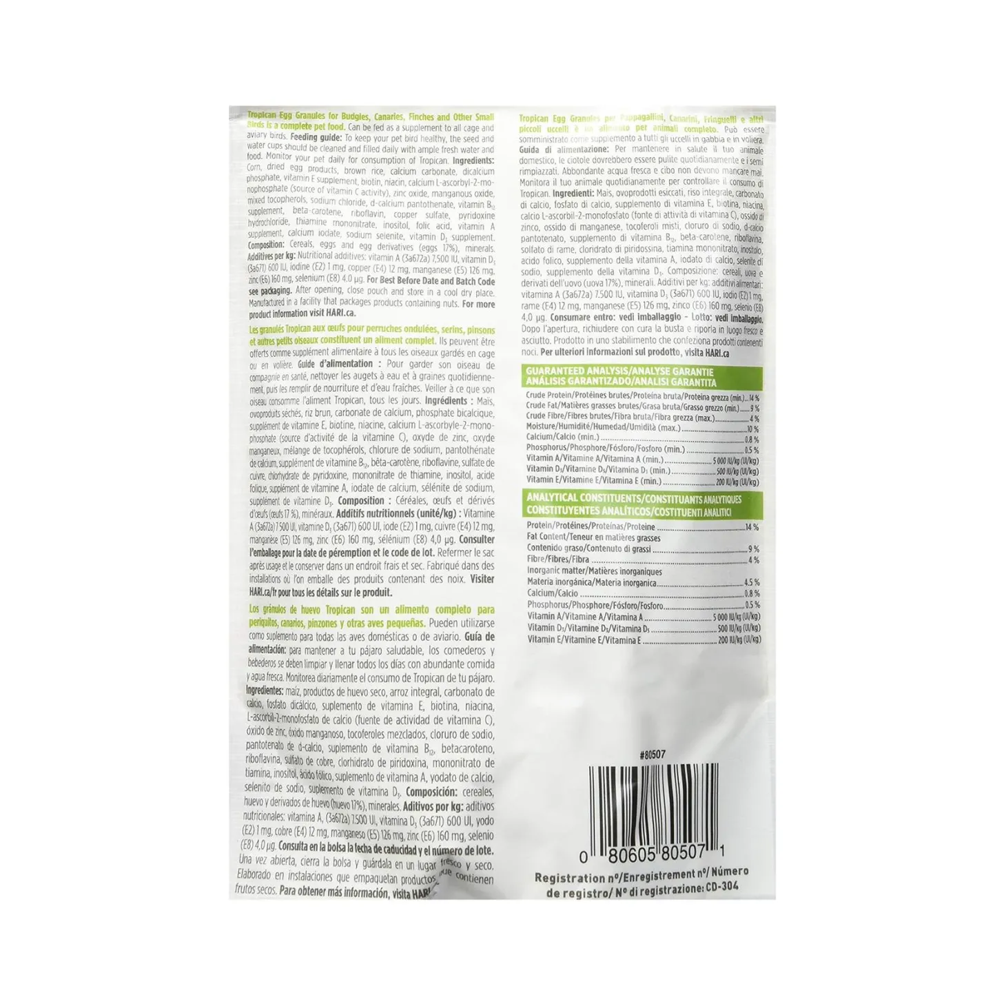 Tropican Egg Granules Small Bird Food