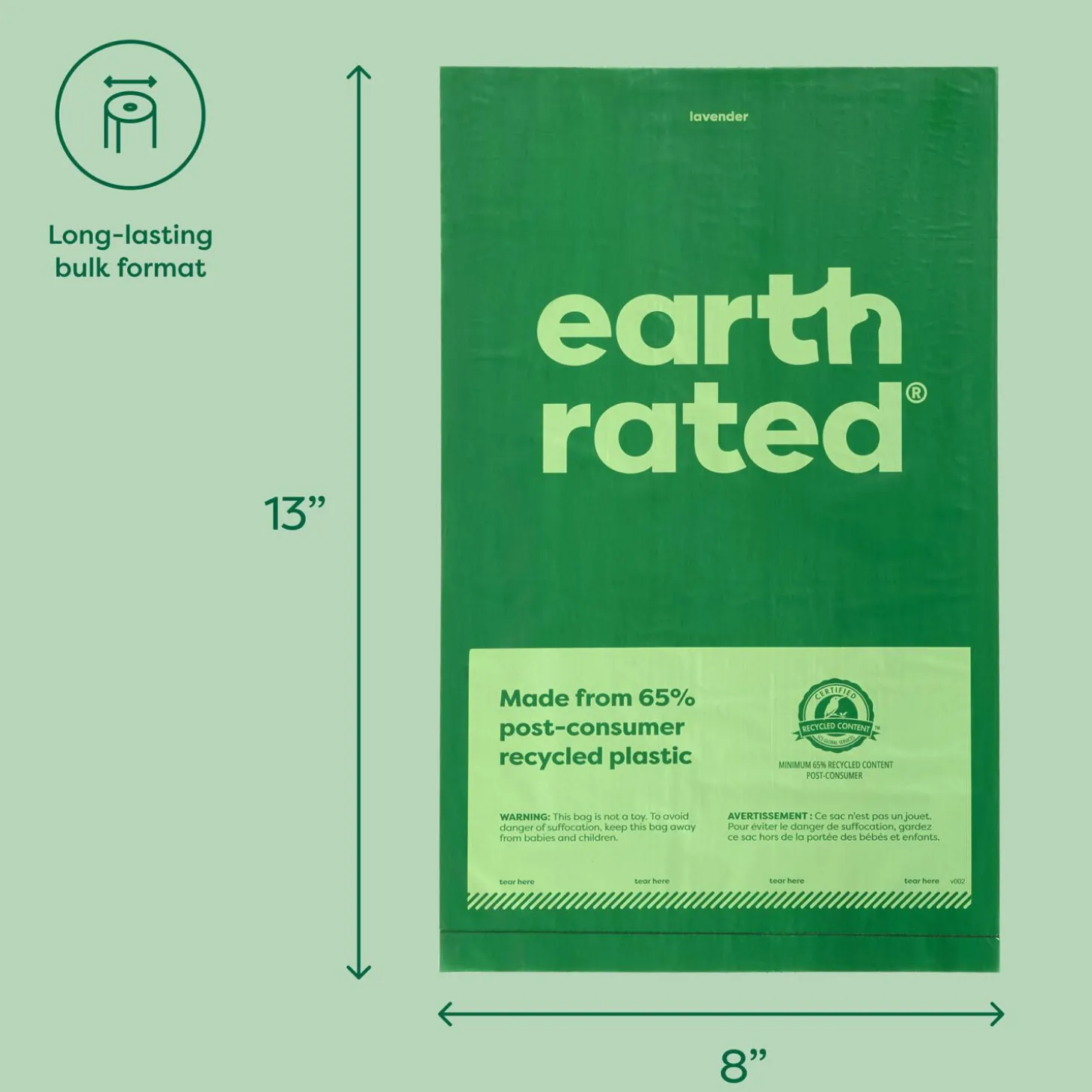 Unscented Single Roll Dog Poop Bags