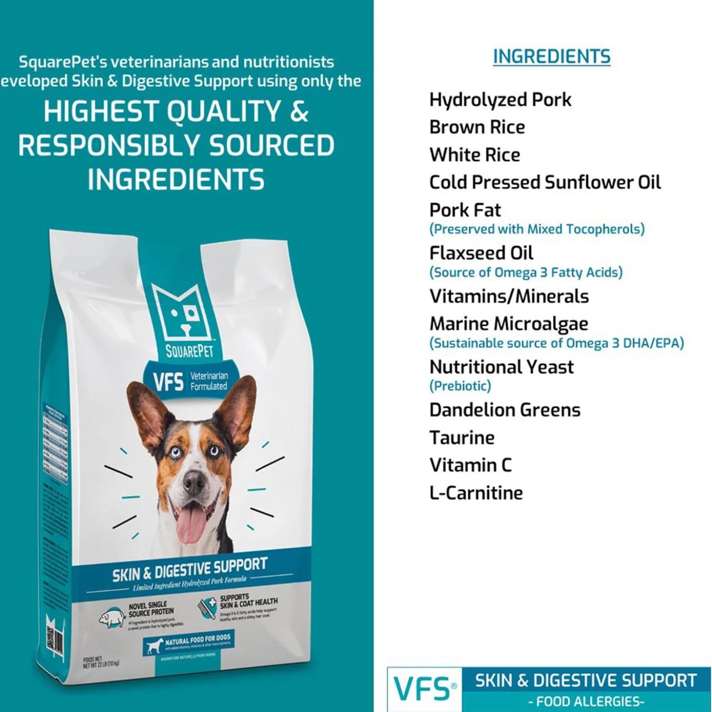 VFS Skin & Digestive Support Limited Ingredient Hydrolyzed Pork Formula Adult Dog Food