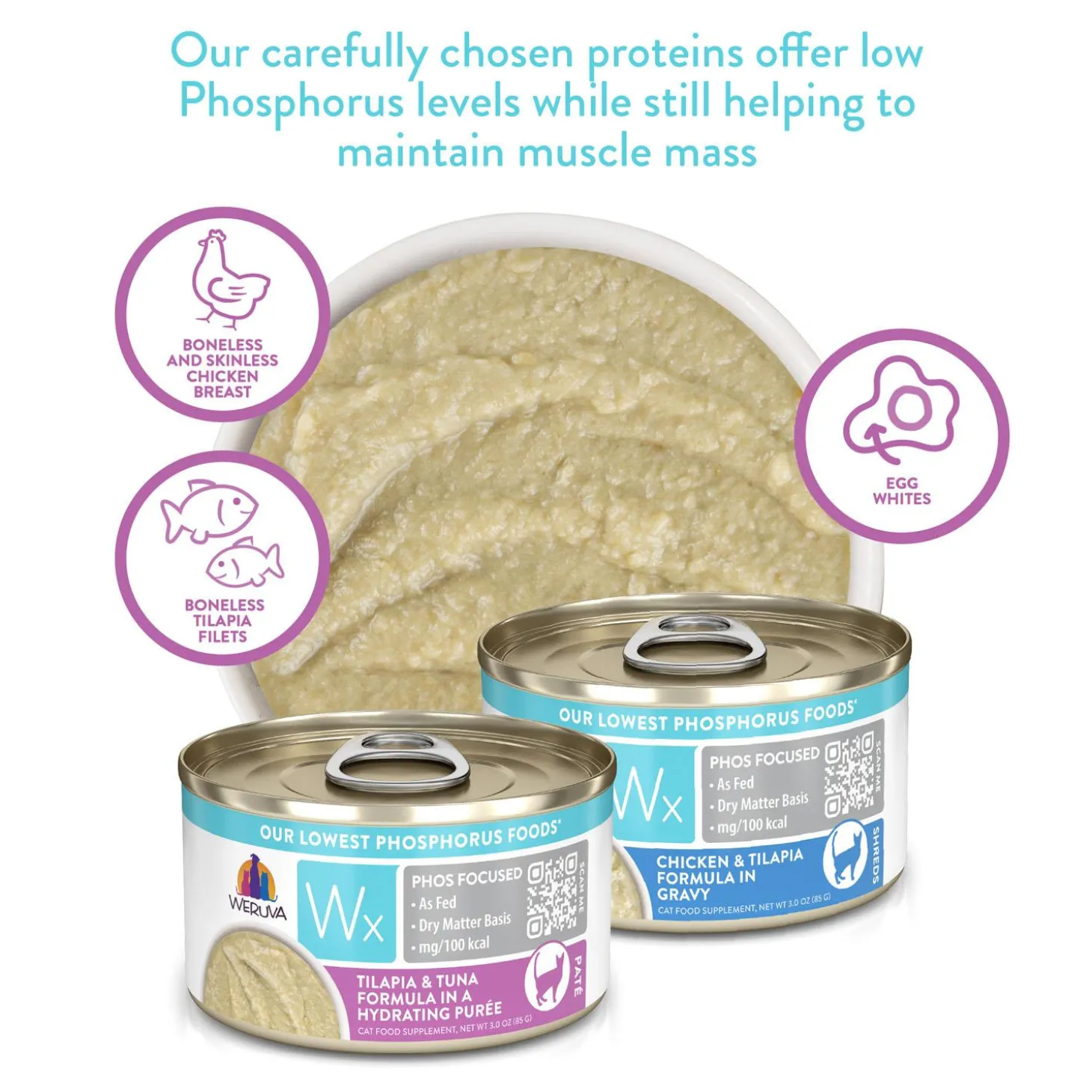 Wx Phos Focused Tilapia & Tuna Formula Pate Adult Cat Food