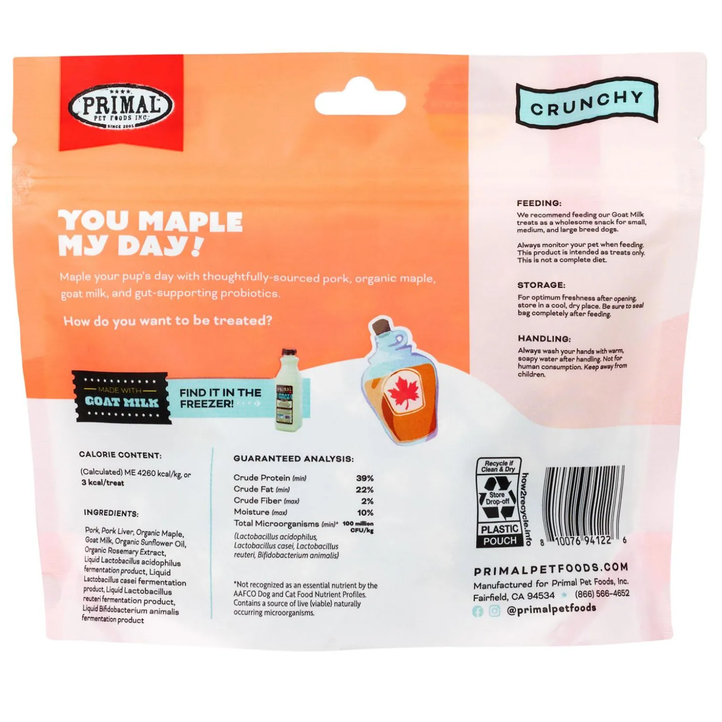 You Maple My Day! Pork, Maple & Goat Milk Dog Treats